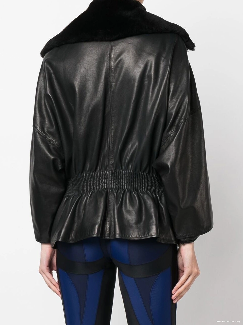 Affordable shearling jacket Versace collar 1980s Women 0520